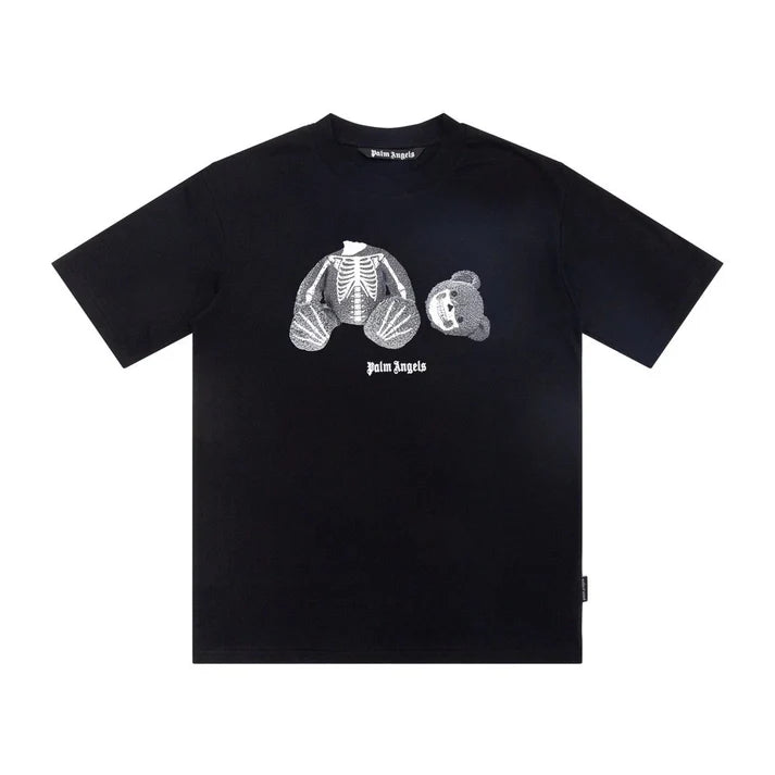 T-Shirt Palm Angels Version Broken Bear Cartoon - Black